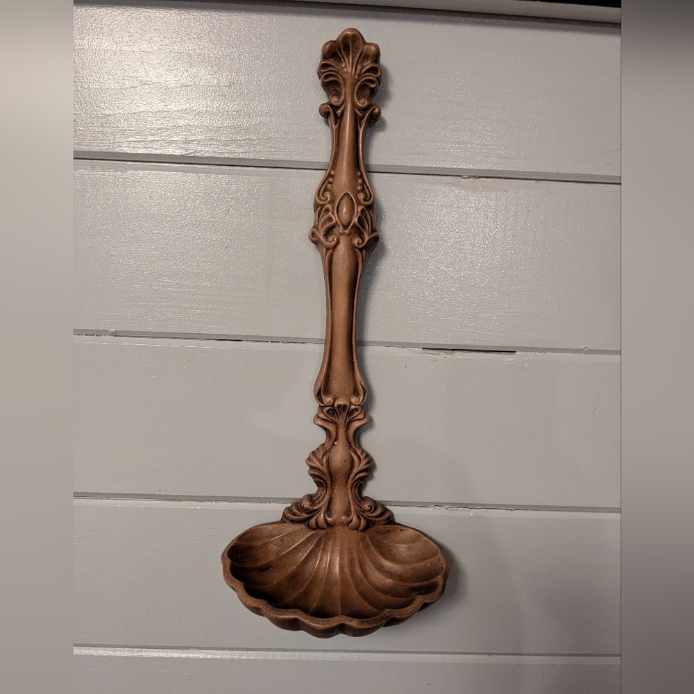 Arnels Soup Spoon Ladle Kitchen Wall Decor Brown Wood-look Ceramic 16" H X 6.5"